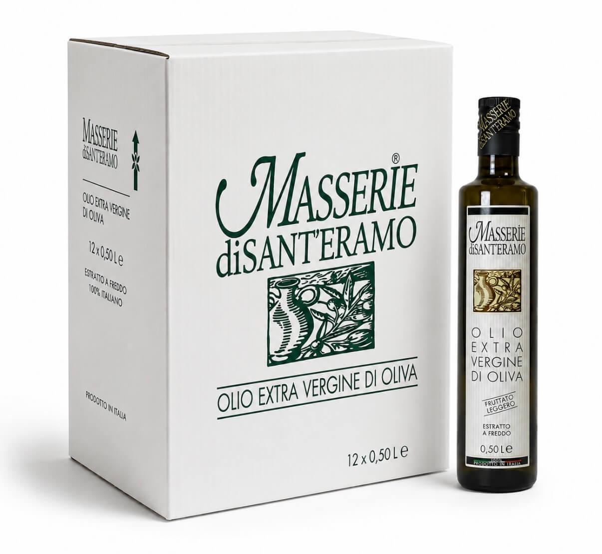 12 Flaschen - Natives Olivenöl extra «Fruttato Leggero» / «Fruchtig Leicht» Masserie di Sant’Eramo