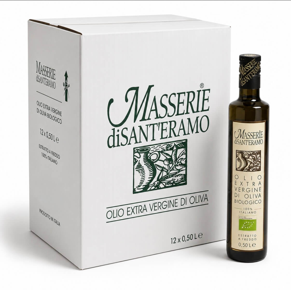 12 Flaschen - Natives Bio-Olivenöl extra "Biologico" Masserie di Sant’Eramo