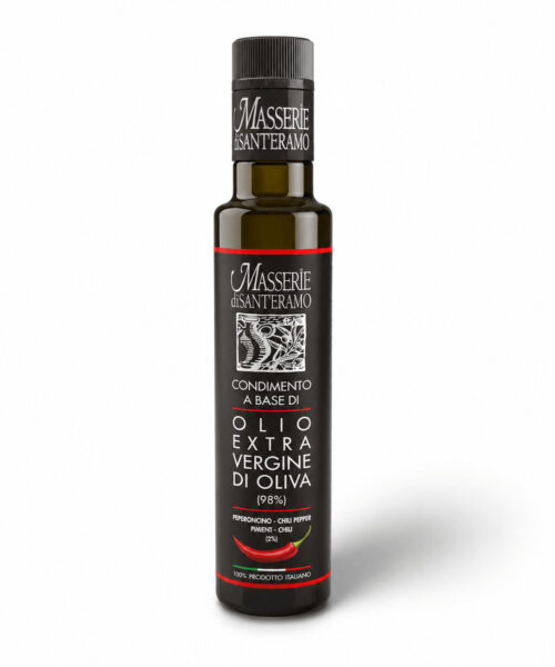 Aromatisiertes Olivenöl mit Peperoncino (Chili-Pfeffer)