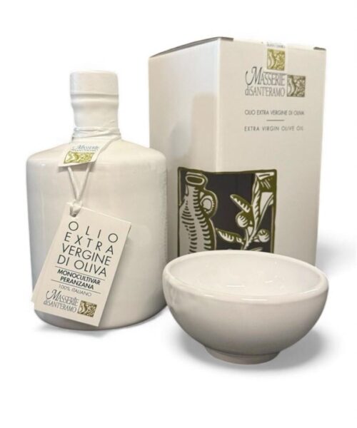 Ceramic Jar - Keramikkrug Monocultivar, reinsortiges Olivenöl extra vergine, 100 % Peranzana-Oliven